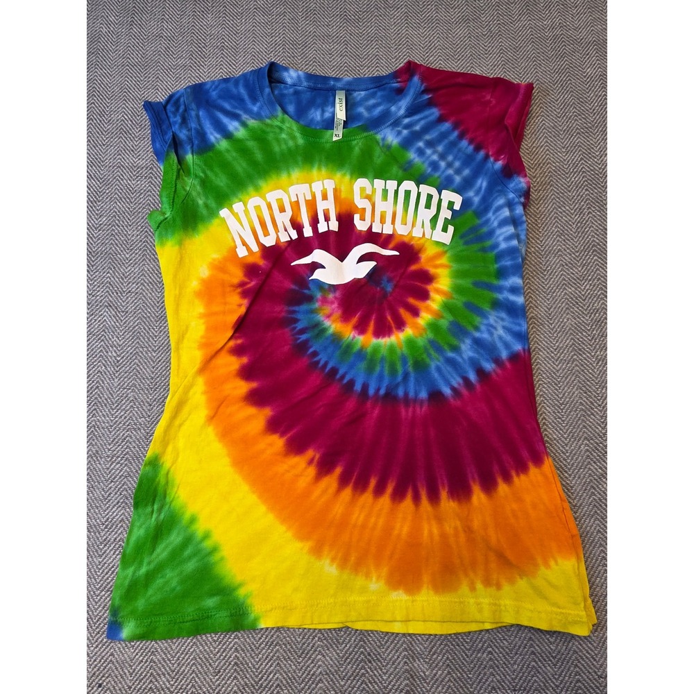 Exist T-Shirt Women XL Multicolor Rainbow Tie Dye Short Sleeve Crewneck Pullover